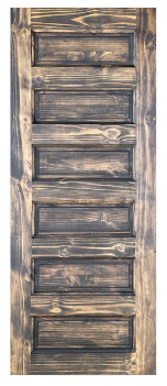 Fit and Supply – Hardwood Standard Horizontal 6-Panel Pine Door (Dark Brown, 813 x 2032 mm)