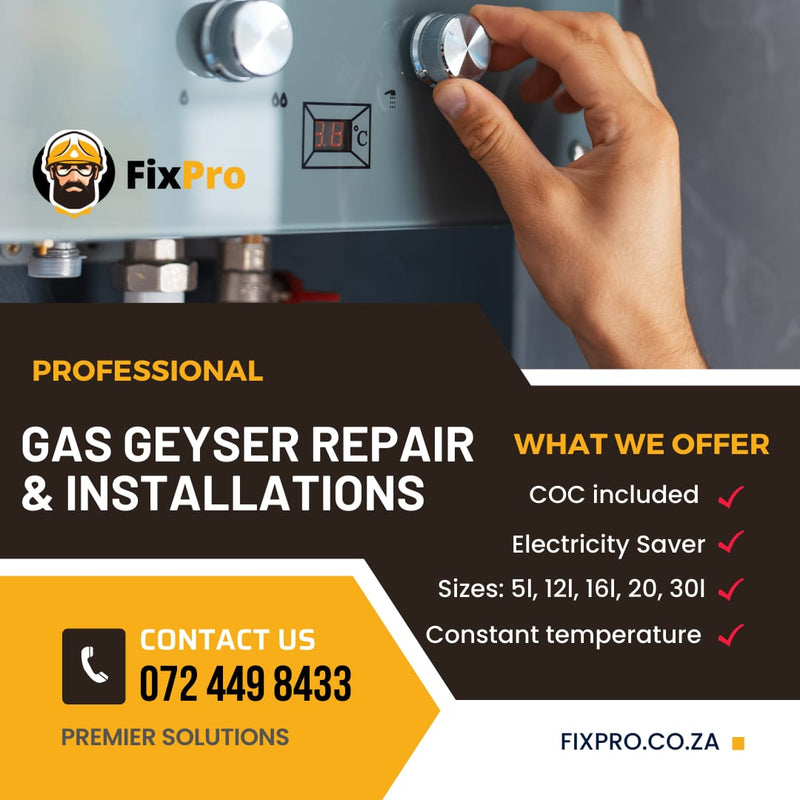 5L Gas Geyser including installation - FixPro